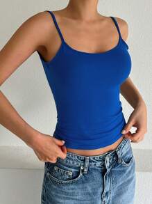 DAZY Women's Casual Versatile Slim Fit Backless Camisole Tops - Royal Blue - View 4