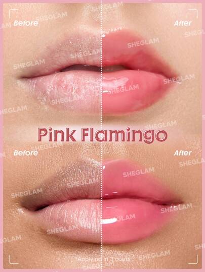 Booster Shine Plumping Lip Gloss-Pink Flamingo Brand Beauty Makeup Face Paint Cosmetic For Women Girls Perfect For Fall Winter Ideal For Y2K Fancy Fashion Suitable For Birthday Christmas Present Party Ready Best Color