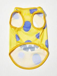 PETSIN 1 chiếc áo ba lỗ in hình quái vật hoạt hình chấm bi màu vàng cho chó/mèo thoải mái thoáng khí - Nhiều màu - Xem 6