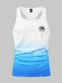 Manfinity RSRT Men's Holiday Casual Coconut Tree Gradient Print Tank Top - Multicolor - View 3