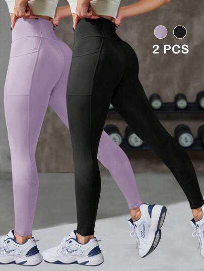 Powerista Women's Solid High Waist Casual Workout Leggings Yoga Pants