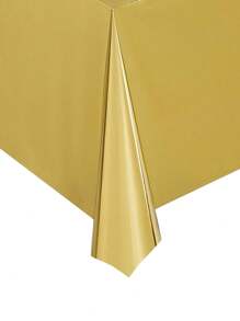 SHEIN Juvale 3 Packs Gold Plastic Tablecloths For Rectangle Tables, Disposable Table Covers For Wedding, Birthday, Shower