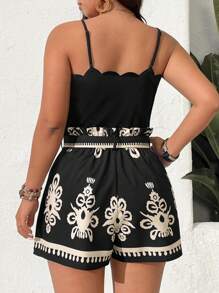 SHEIN Frenchy Plus Size Minimalist-Style Jumpsuit, Suitable For Summer - Multicolor - View 6