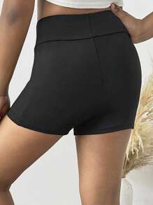 SHEIN Tween Girl Simple Stylish Casual Summer Leggings - Black - View 2