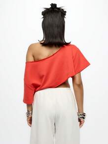 SUMWON WOMEN 露肩舞蹈新娘婚礼 T 恤短款上衣新娘派对单身派对休闲宽松庆祝衬衫舞蹈工作室表演服