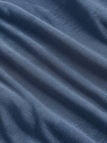 SHEIN MOD 加大码灰蓝色垂坠露背金属装饰扣，巡航女士，90 年代，秋冬女士，晚宴，生日女士，返校节 - 霧霾藍 - 查看 5