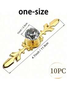 5-Piece Set Of Elegant Gold Rhinestone Crystal Glass Handles With Tray - Polished Finish, Highly Attractive Multifunctional Kitchen, Bathroom And Office Decorative Glass Handles, Crystal Handles For Drawers And Cabinets - Multicolor - View 6