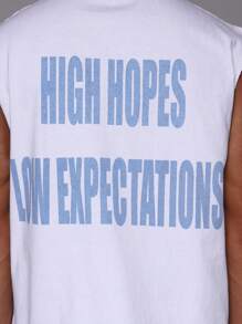 Musero 超大图案无袖标语背心春夏款 - 白色 - 查看 4