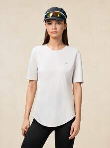 OutZeal Camiseta de mujer de manga corta, ajuste regular, con tela refrescante, ideal para entrenamiento y actividades al aire libre con protección solar