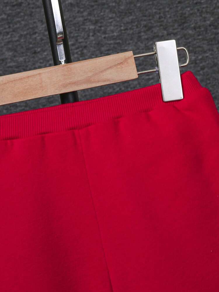 Baby Boy 2pcs Cartoon Graphic Thermal Lined Sweatpants