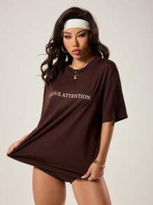 StreetHx 简约印花休闲女式 T 恤，时尚春夏