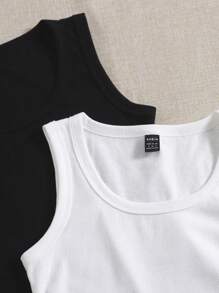 Attitoon 3pcs Women Ribbed Knit Casual Fitted Camisoles, Versatile