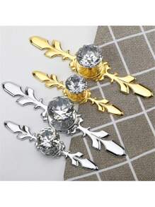 5-Piece Set Of Elegant Gold Rhinestone Crystal Glass Handles With Tray - Polished Finish, Highly Attractive Multifunctional Kitchen, Bathroom And Office Decorative Glass Handles, Crystal Handles For Drawers And Cabinets - Multicolor - View 11