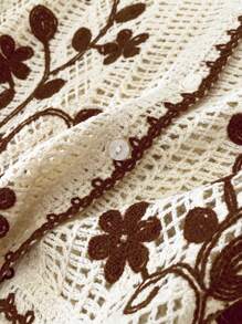 CosyJoli 大码女式夏季刺绣针织开衫