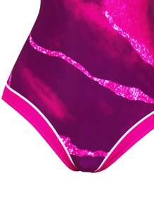 Swim Oasis 1 pièce Ensemble de maillot de bain à fines bretelles imprimé tie dye avec jupe cache-maillot assortie pour femmes