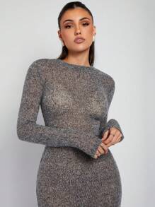 COSMINA Damen einfarbiges langärmliges Maxikleid, minimalistisch & modisch, geeignet für den Sommer