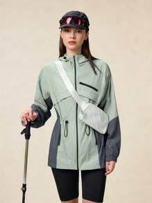 OutZeal Woman Lightweight Cooling Nylon Drawstring Waist Sun Protection Outdoor Jacket With Zipper Pockets Explore Outdoor Hiking