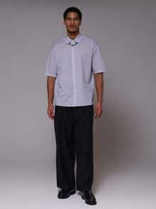 Musero Smart Casual Spring Tailored Wide Leg Trousers - Black - View 1