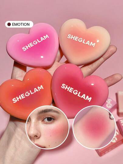 Playing Cupid Cream Blush-Emotion 7 Shades Multi-Use Dark Plum Heart Blush Cream For Lips And Cheeks Highly Pigmented Non-Fading Natural Satin Finish Lip Cream Non-Greasy Blendable Face Makeup Rare Brand Beauty Makeup Face Paint Cosmetic For Women Girls Perfect For Fall Winter Ideal For Y2K Fancy Fashion Suitable For Birthday Christmas Present Party Ready Best Color