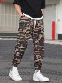 Manfinity EMRG Men's Camouflage Overalls Simple, Stylish And Casual Everyday