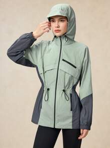 OutZeal Woman Lightweight Cooling Nylon Drawstring Waist Sun Protection Outdoor Jacket With Zipper Pockets Explore Outdoor Hiking