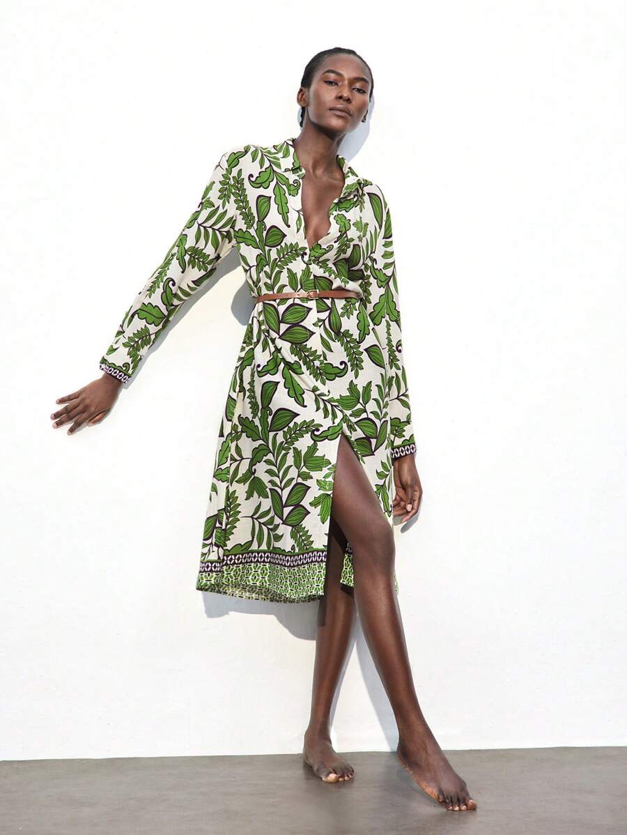 Maija 花卉印花长裙，波西米亚风格优雅设计，A 字喇叭裙，适合秋冬季假期，波西米亚风格女装，适合节日装扮、万圣节