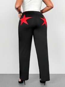 Maweii Mallas estampadas con estrellas de estilo callejero y sexy, tallas grandes