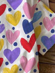 SHEIN Leap Crew Tween Girl Casual Minimalist Short Sleeve Crew Neck T-Shirt, Suitable For Summer - White - View 5