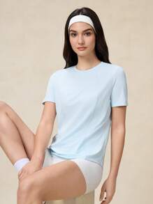 OutZeal Tee de sport à manches courtes pour femmes, ourlet incurvé, protection UPF50+ contre le soleil