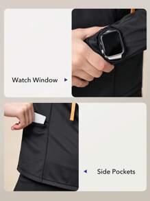 OutZeal Women Cool Touch UV Protection Watch Window Pockets Long Sleeve Outdoor Sweatshirt Hiking Summer - Black - View 6