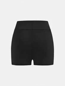 SHEIN Tween Girl Simple Stylish Casual Summer Leggings - Black - View 8