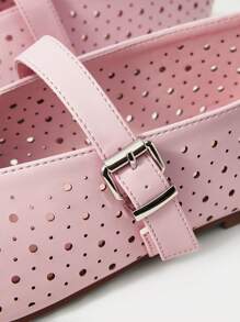 MOTF PREMIUM POINTELLE SQUARE TOE FLATS - Pink - View 6