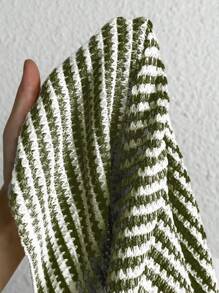 SHEIN Frenchy 女士加大码方领修身休闲时尚 T 恤，纹理面料 - 彩色 - 查看 7