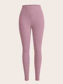 Muchica 2-Tone Knit Skinny Leggings, Minimalist & Fashionable For Summer - Multicolor - View 3