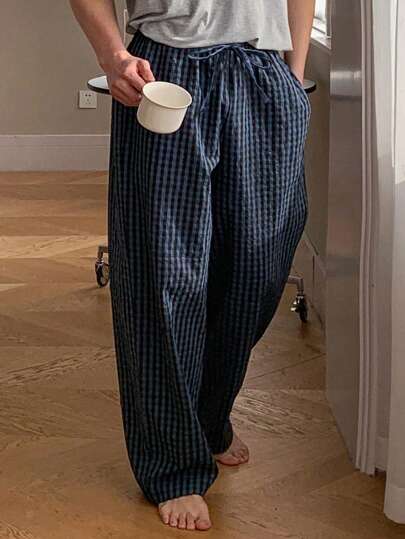 DAZY Karierte strukturierte Stoff Herren Schlafanzug Hose, für den Herbst