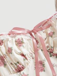 SHEIN MOD Váy dài tay in hoa cho nữ - Nhiều màu - Xem 3