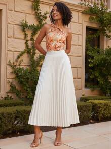 DYENN Designer Tie Dye Printed Mesh Twist Straps Ruched Bodysuit - Multicolor - View 9