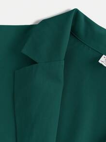 SHEIN Leap Crew 青少年男孩派对绅士套装纯色简约休闲校服，舒适、时尚、百搭，适合日常穿着、上学、郊游、运动、情人节、聚会和派对 - 綠色 - 查看 12