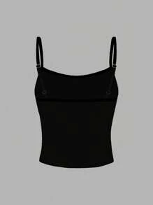 INAWLY Y2K Harajuku Graphic Print Hip Hop Women Summer Hot Girl Street Fashion Slim Fit Gothic Spaghetti Strap Croptop Dễ Thương Cami Top - màu đen - Xem 2