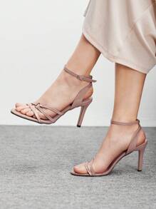 CUCCOO BIZCHIC Women's Adjustable Buckle Design Fashionable Sexy High Heel Sandals - Brown - View 3