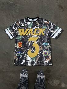 Manfinity EMRG 男士图案印花 T 恤，休闲时尚，适合日常穿着 - 彩色 - 查看 7