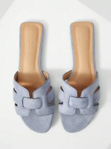 MOTF PREMIUM LIGHTWEIGHT WOVEN EMBOSSED MULE FLAT SANDALS