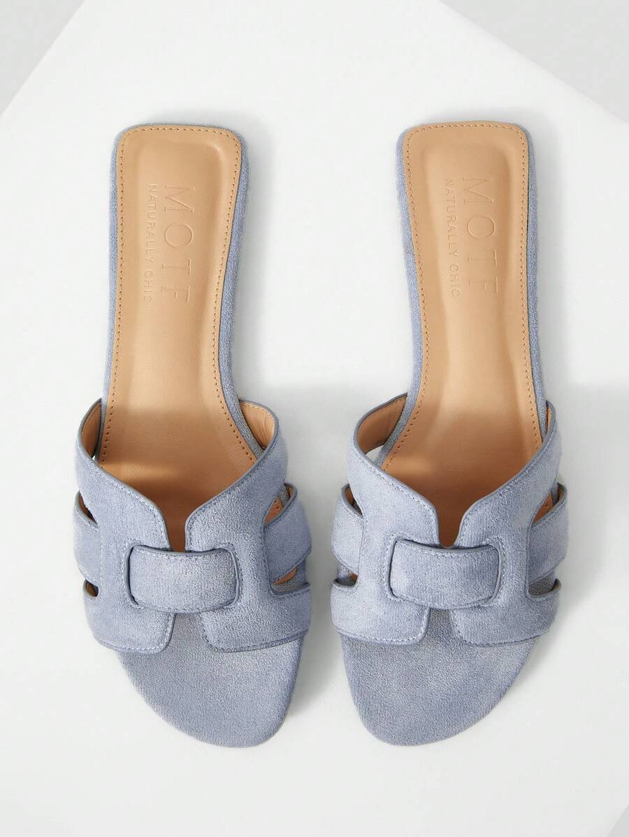 MOTF PREMIUM LIGHTWEIGHT WOVEN EMBOSSED MULE FLAT SANDALS