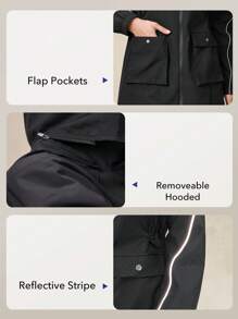 OutZeal WaterProof WindProof Reflective Detail Outdoor Jacket Trench Coat 3L Functional Fabric For Hiking