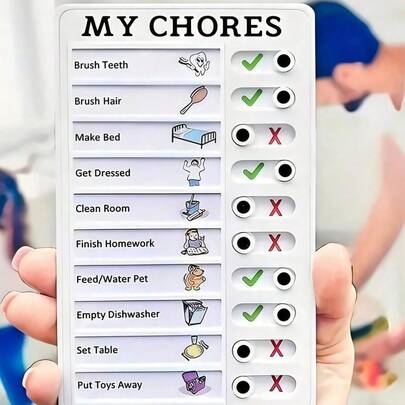 SHEIN Biểu đồ công việc nhà 1 mảnh, Bảng danh sách việc cần làm hàng ngày, Khuyến khích thói quen tốt và kế hoạch nhiệm vụ học tập, Văn phòng, Trường học, Tương thích với bút dạ, Văn phòng phẩm, Đồ dùng học tập