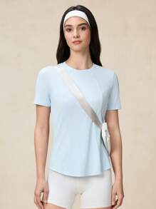 OutZeal Tee de sport à manches courtes pour femmes, ourlet incurvé, protection UPF50+ contre le soleil