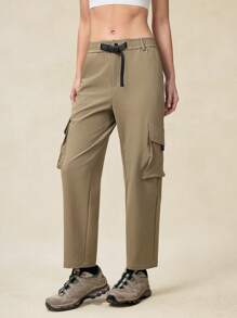 OutZeal Damen Outdoor Hose in Unifarbe, wasserabweisend, dehnbar, Nylon, verjüngt geschnitten, Sporthose für Frühling und Sommer - Khaki - Übersicht 7