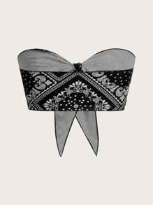 SHEIN ICON 2 件套女士修身系带短款吊带背心 - 紅色和黑色 - 查看 4