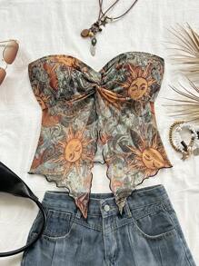 Soleia 女士夏季复活节女士度假狂欢音乐会女士狂欢海滩度假女士音乐会女士简约时尚抹胸上衣适合夏季度假复活节女士度假