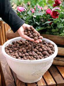 SHEIN 1 Pack Of 100g Ceramsite Soil,Leca Clay Pebbles For Plants,Leca Balls For Indoor Plants,Clay Balls For Plants,Leca Balls, Clay Pebbles For Plants Hydroponic
